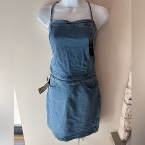 Bebe Denim Tie Back Dress